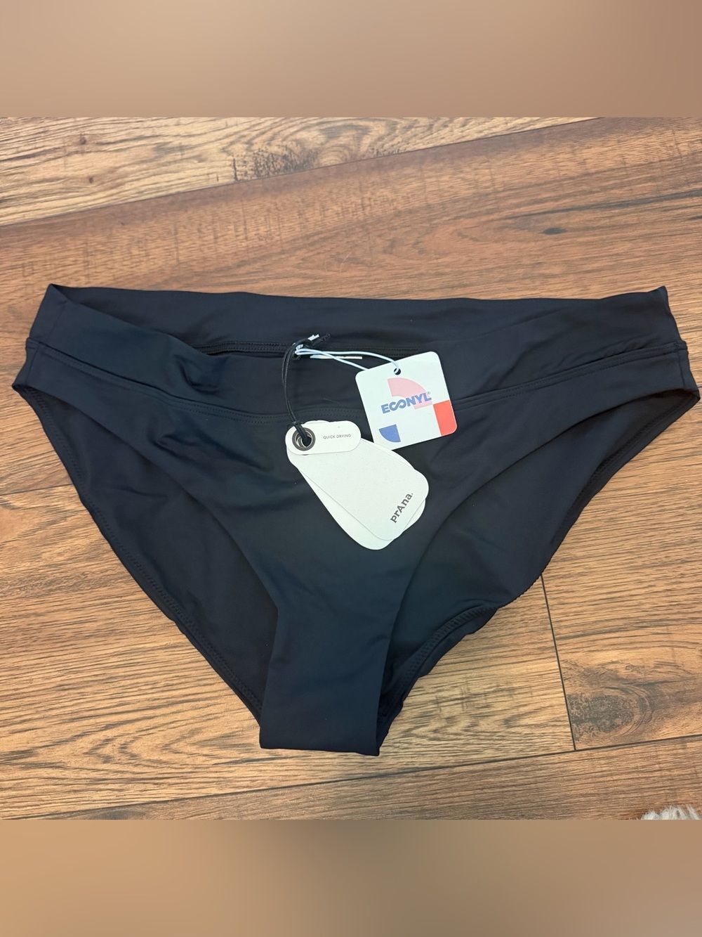 Prana Summer Wave Bottom Black Bikini  Women Large Swim Beach NEW Summer